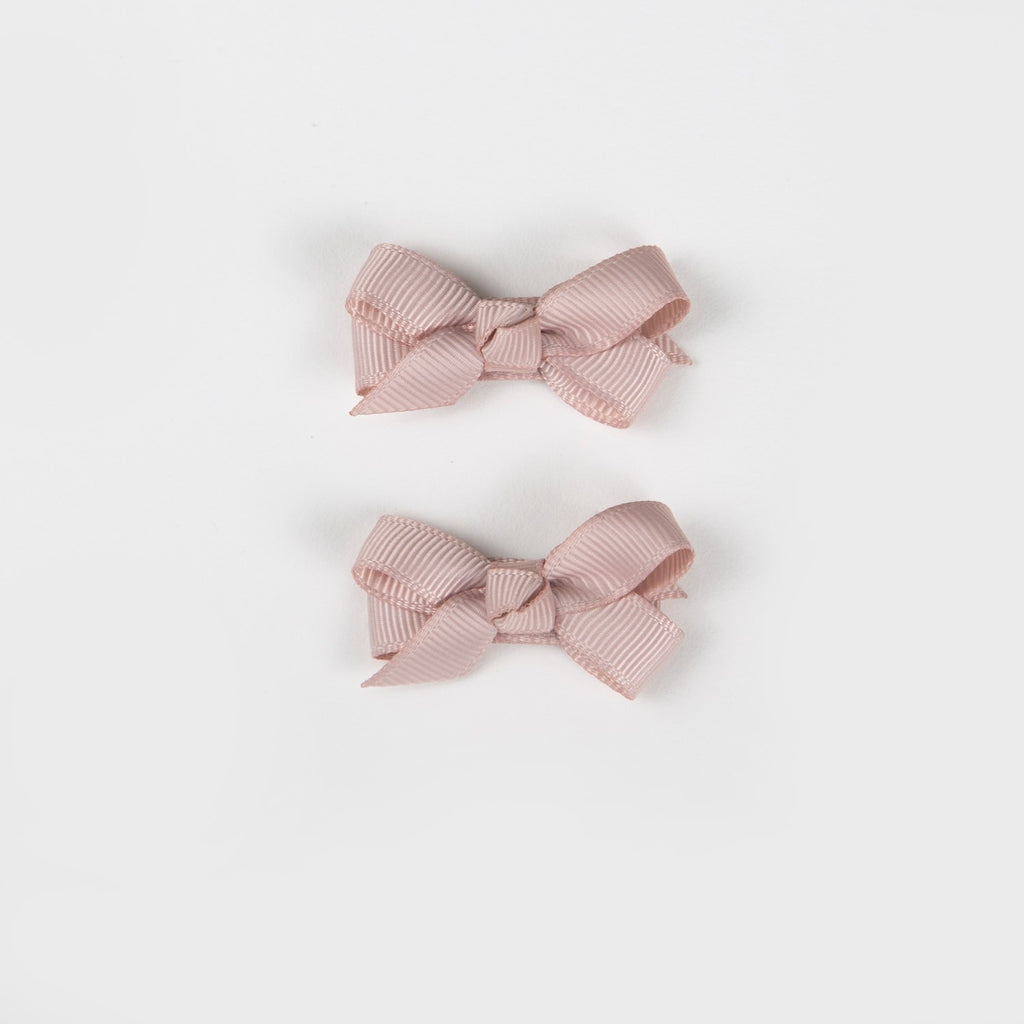 Olivia Small Bow Clips - Blush