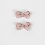 Olivia Small Bow Clips - Blush