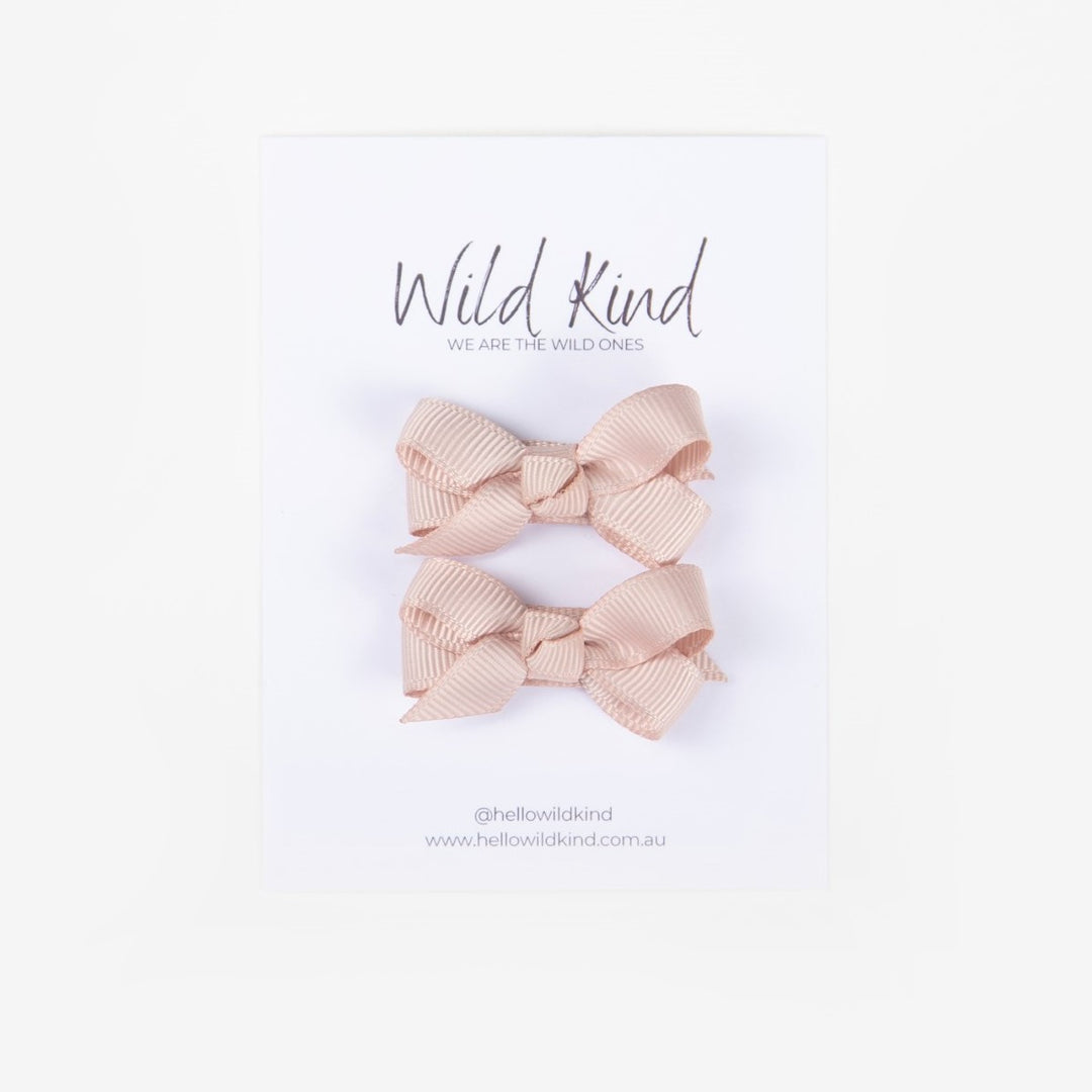 Wild Kind Olivia Small Bow Clips - Blush