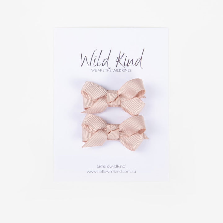 Wild Kind Olivia Small Bow Clips - Blush