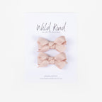 Olivia Small Bow Clips - Blush