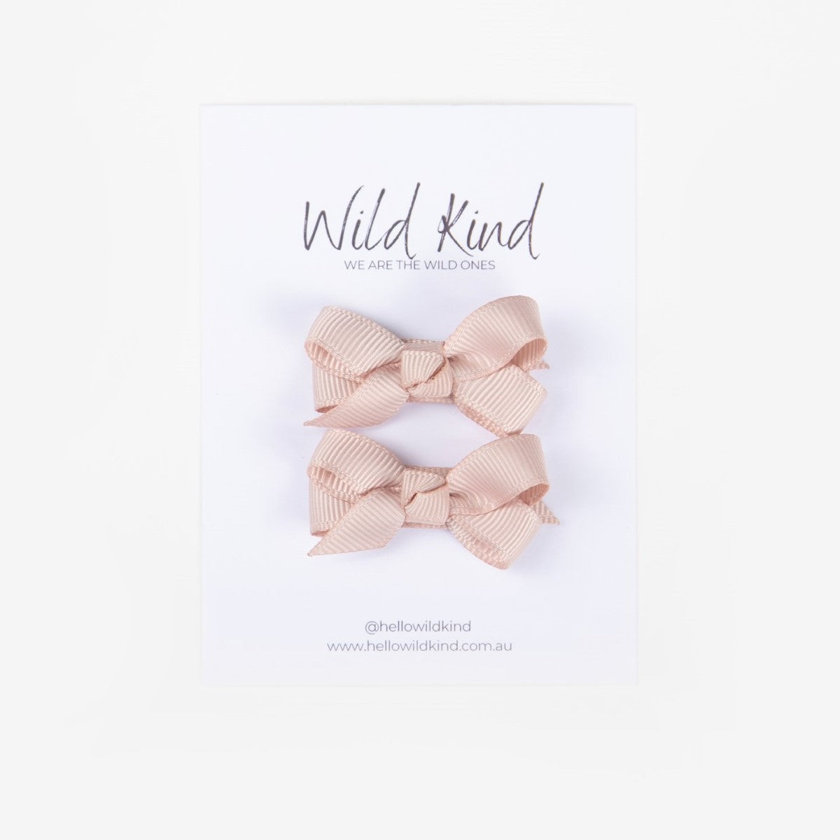 Olivia Small Bow Clips - Blush