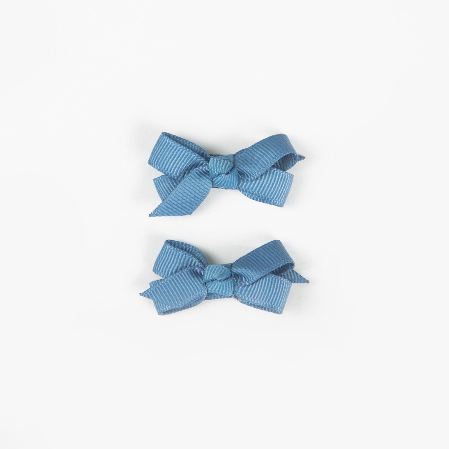 Olivia Small Bow Clips - Dusty Blue