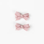Olivia Small Bow Clips - Dusty Pink
