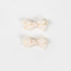 Olivia Small Bow Clips - Ivory