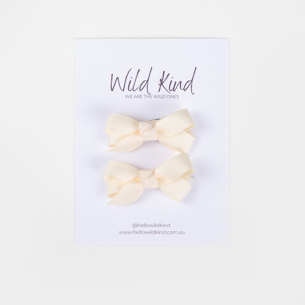 Wild Kind Olivia Small Bow Clips - Ivory