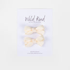Olivia Small Bow Clips - Ivory