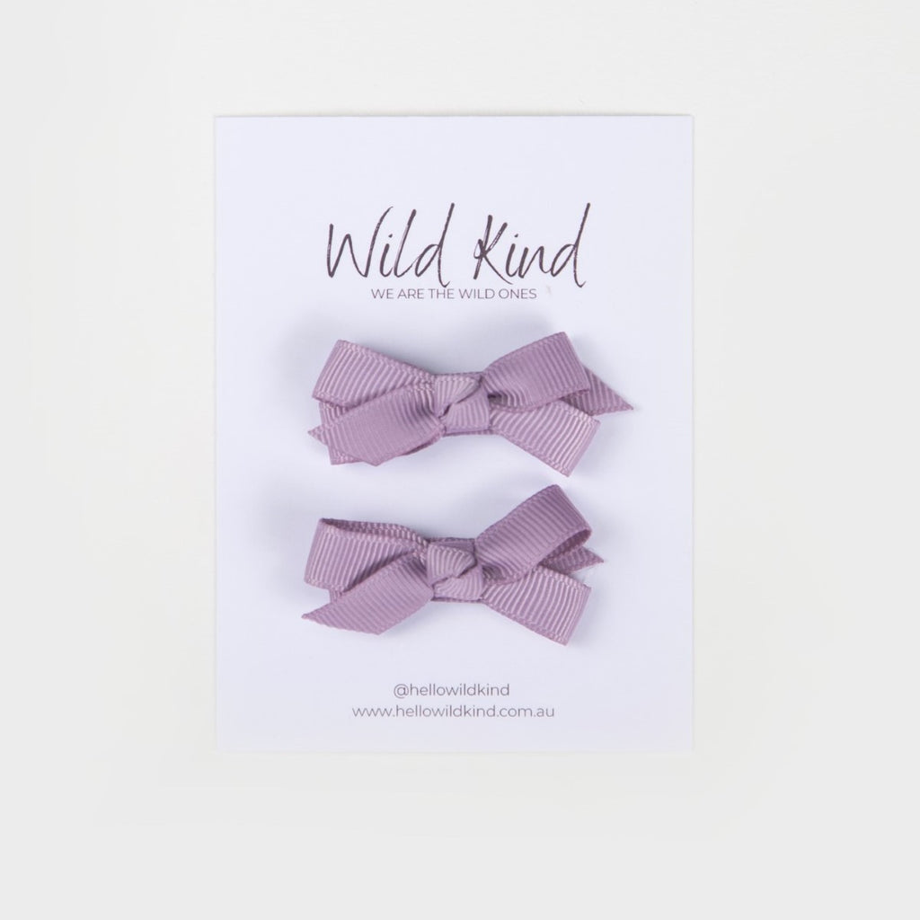 Wild Kind Olivia Small Bow Clips - Lavender