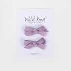 Olivia Small Bow Clips - Lavender