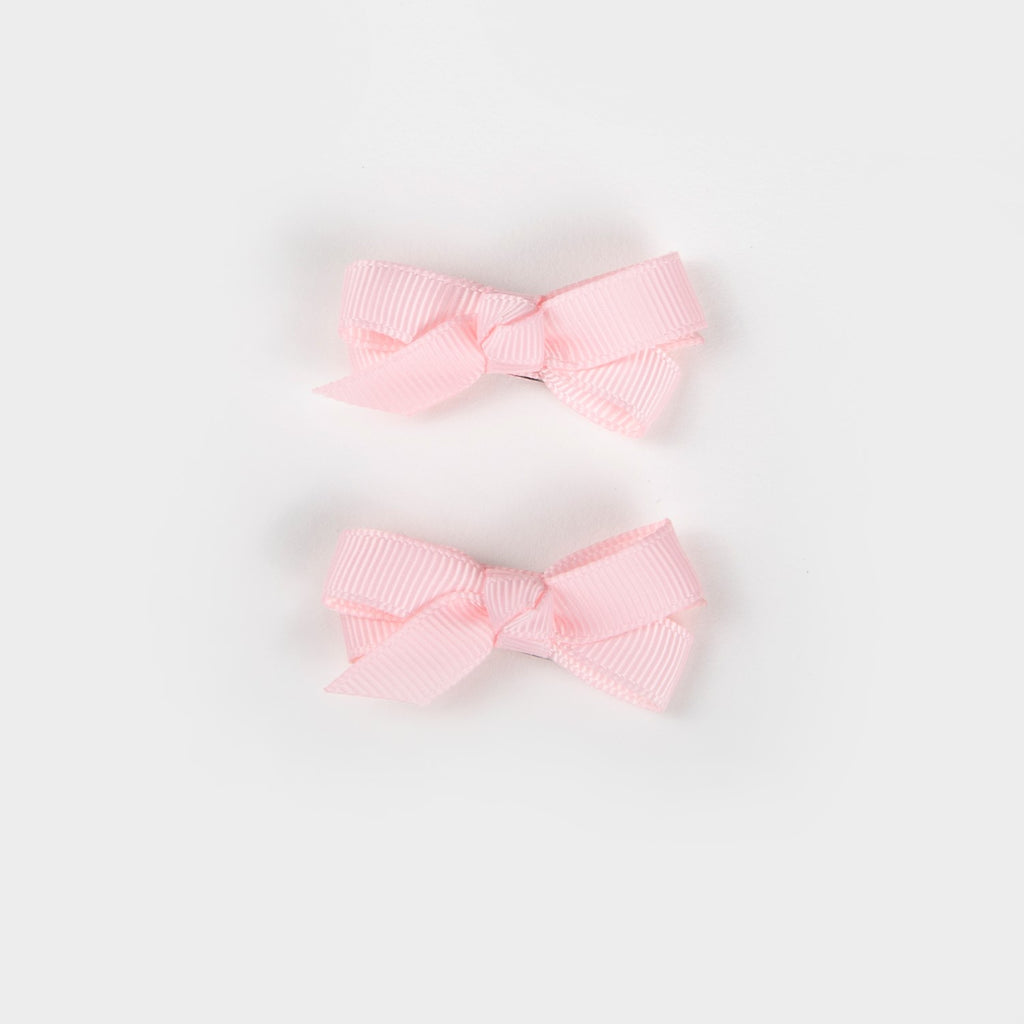 Olivia Small Bow Clips - Lolly Pink