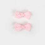 Olivia Small Bow Clips - Lolly Pink