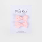 Olivia Small Bow Clips - Lolly Pink