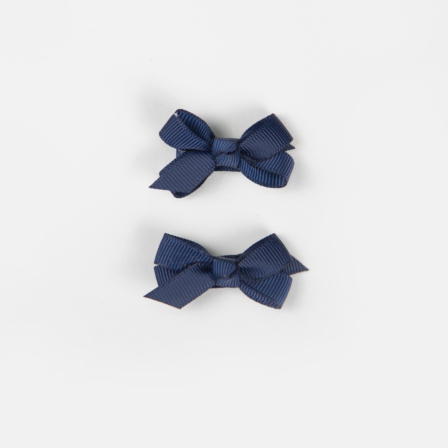 Olivia Small Bow Clips - Navy