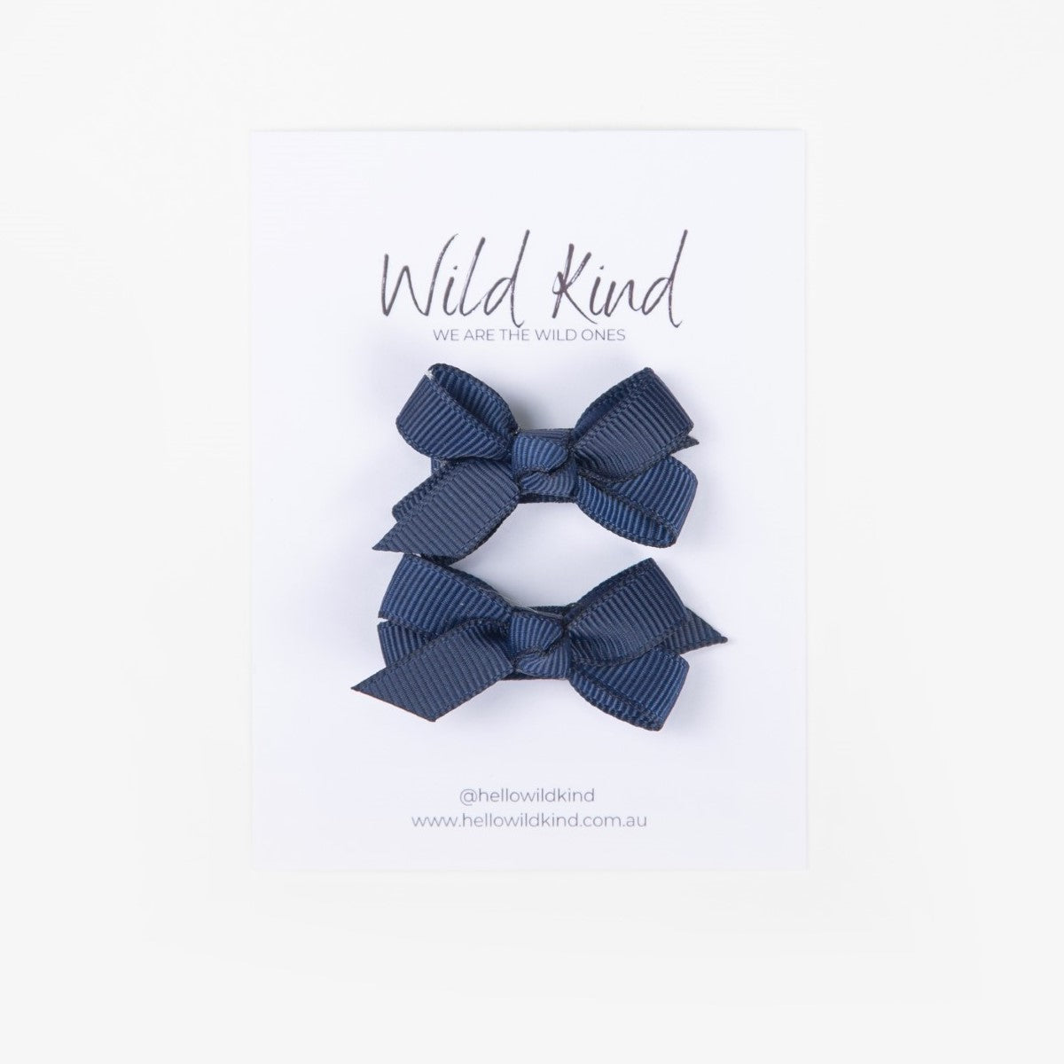 Olivia Small Bow Clips - Navy