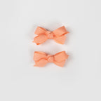 Olivia Small Bow Clips - Peach