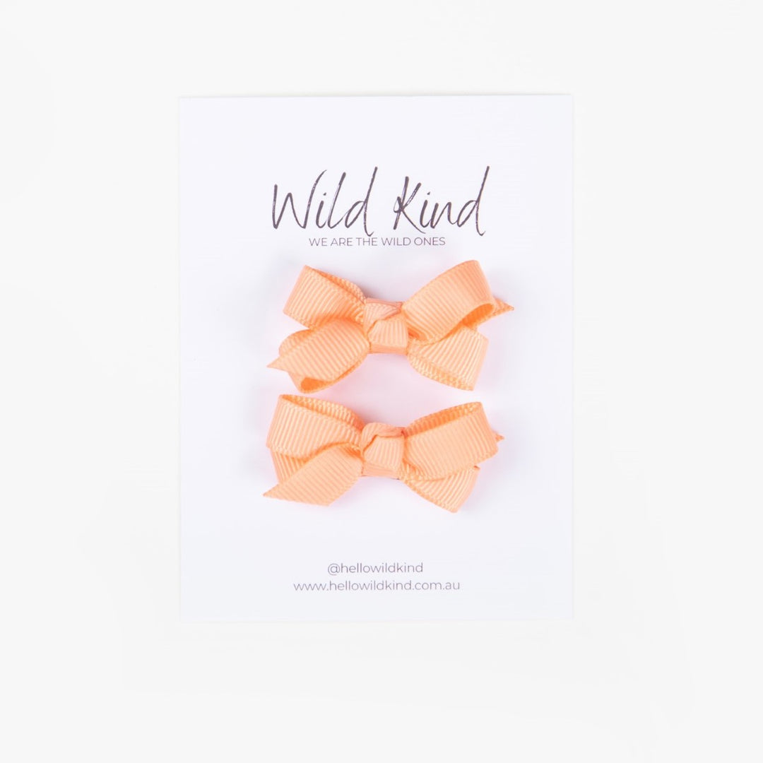 Wild Kind Olivia Small Bow Clips - Peach