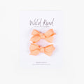 Olivia Small Bow Clips - Peach