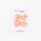 Olivia Small Bow Clips - Peach