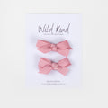 Olivia Small Bow Clips - Pink