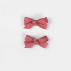 Olivia Small Bow Clips - Rose