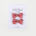 Olivia Small Bow Clips - Rose