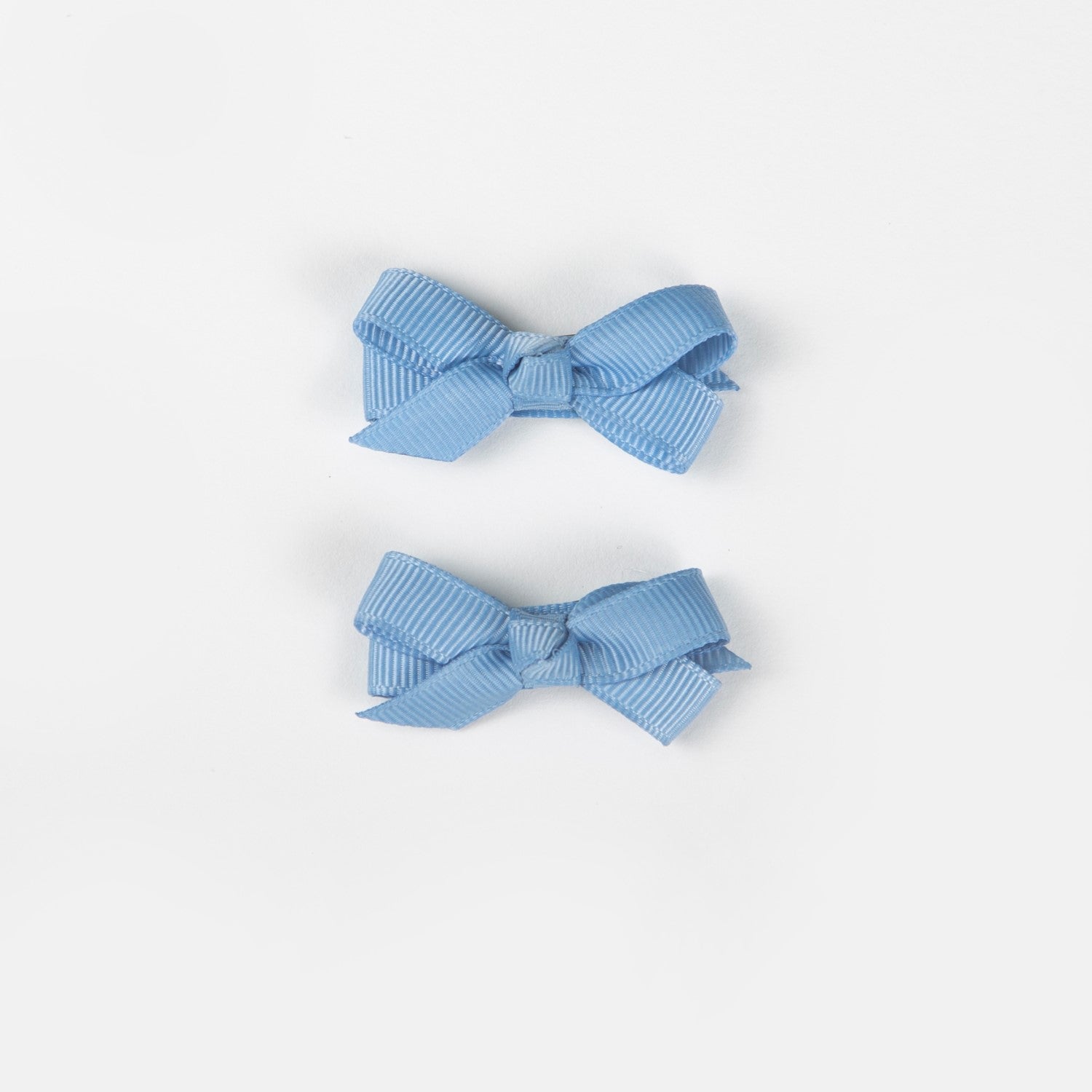 Olivia Small Bow Clips - Sky Blue