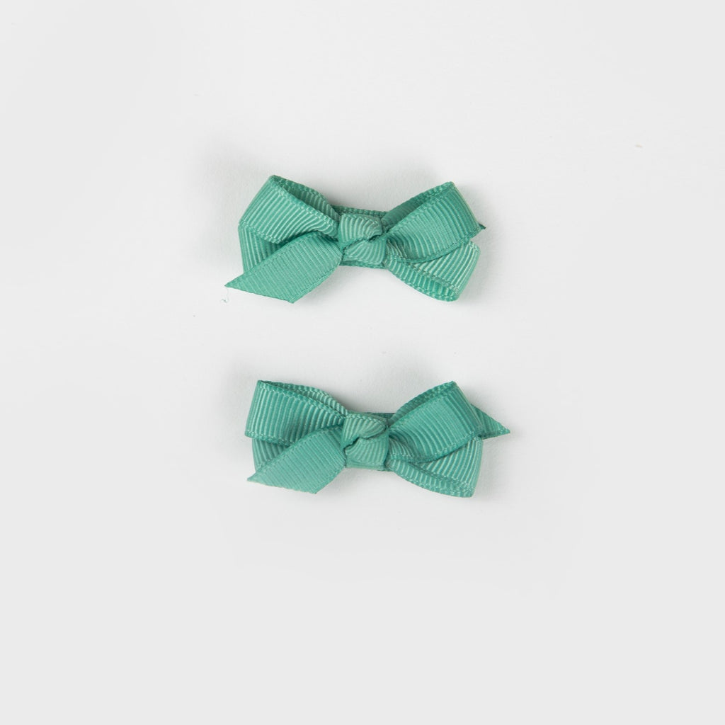Olivia Small Bow Clips - Spearmint