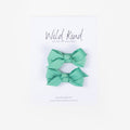 Olivia Small Bow Clips - Spearmint
