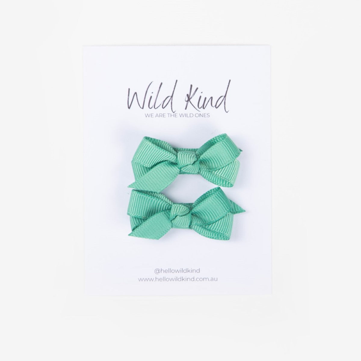 Olivia Small Bow Clips - Spearmint