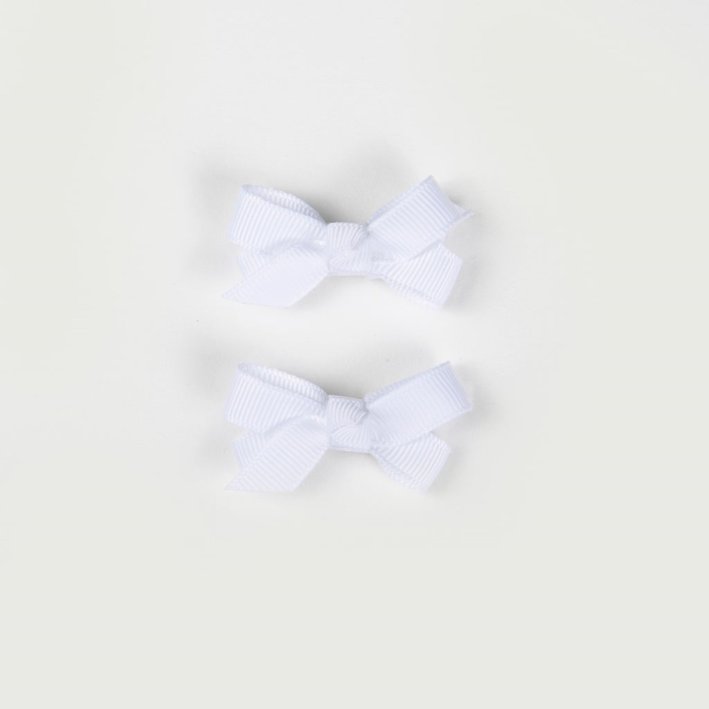 Olivia Small Bow Clips - Snow