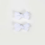 Olivia Small Bow Clips - Snow