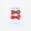 Olivia Small Bow Clips - Terracotta