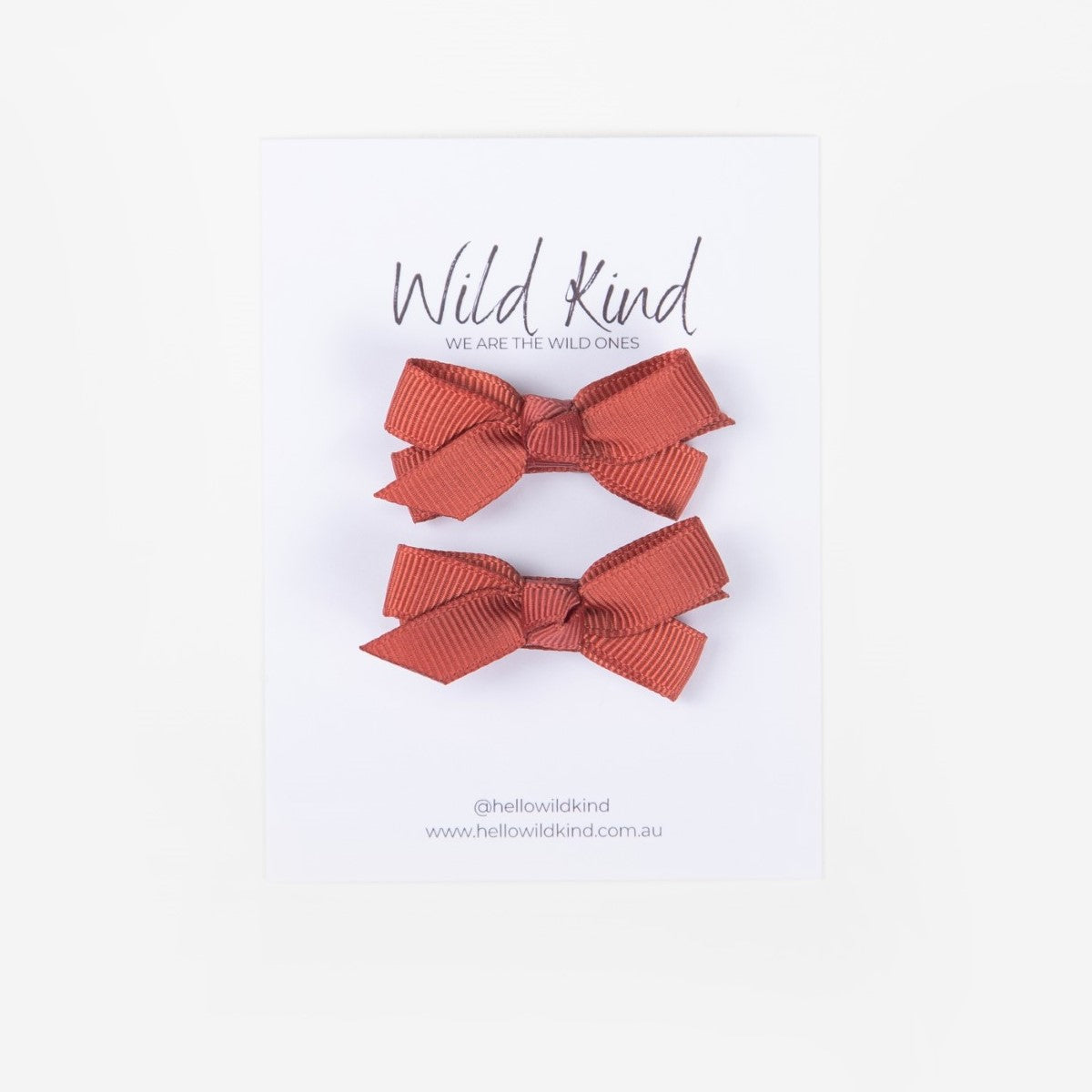 Olivia Small Bow Clips - Terracotta
