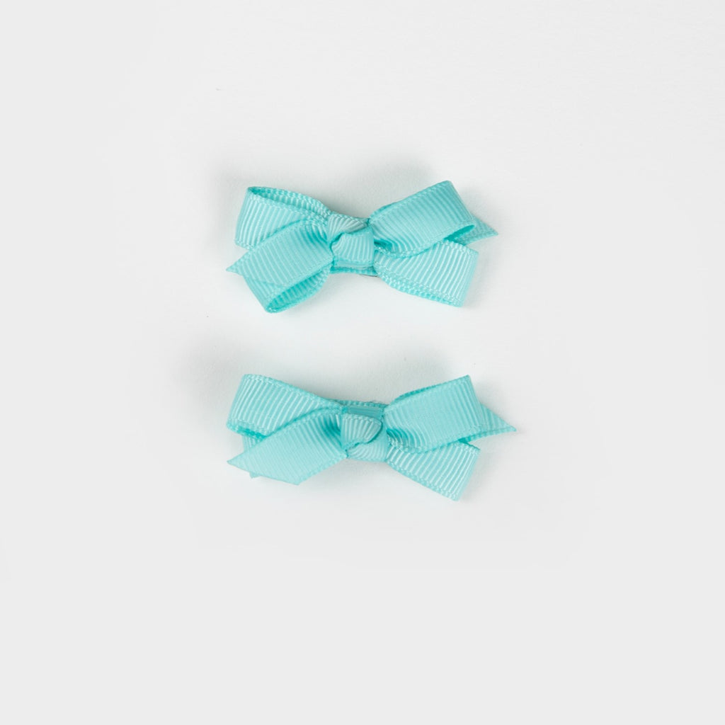 Olivia Small Bow Clips - Turquoise