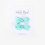 Olivia Small Bow Clips - Turquoise