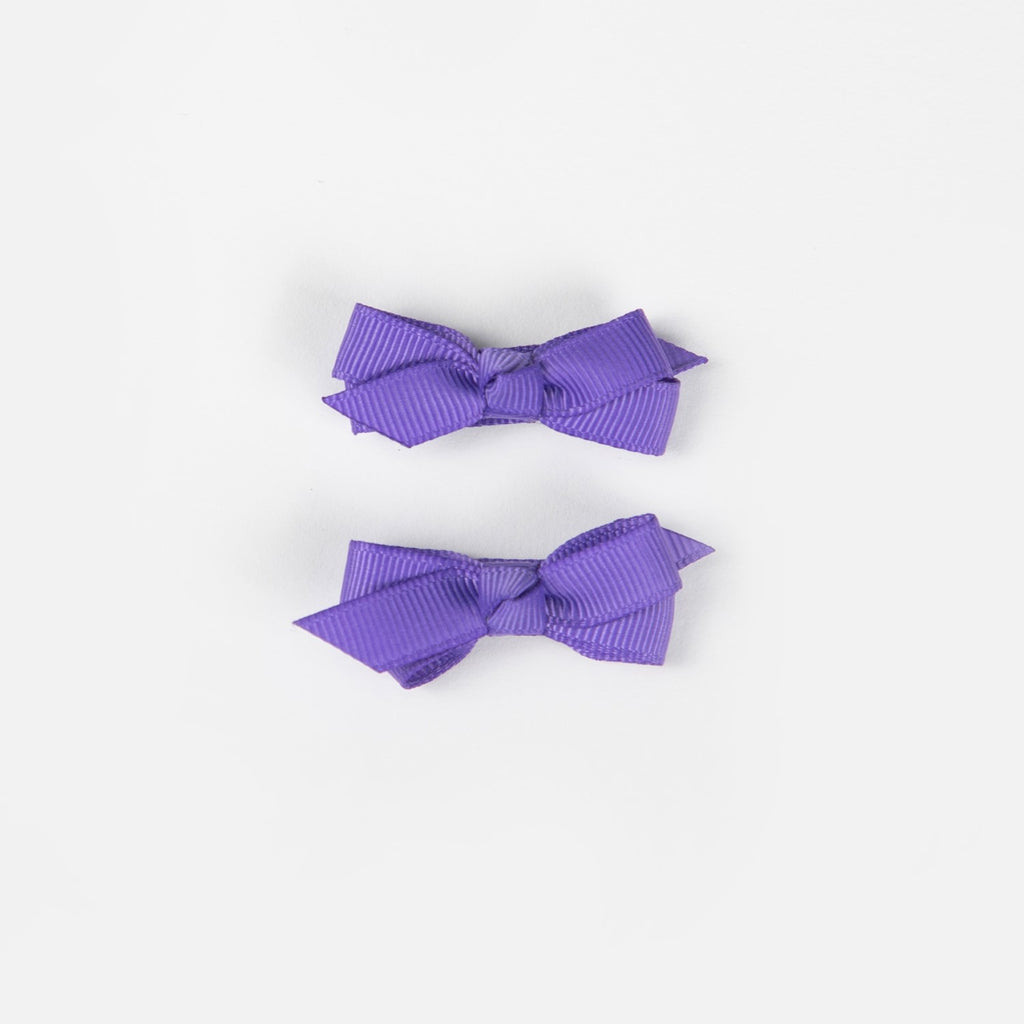 Olivia Small Bow Clips - Violet