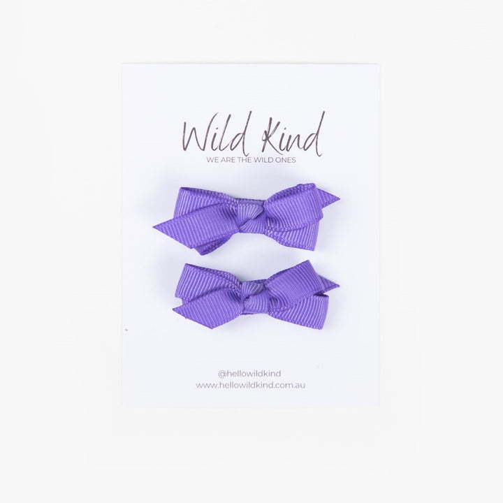 Wild Kind Olivia Small Bow Clips - Violet