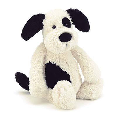 Jellycat Bashful Black & Cream Puppy Small