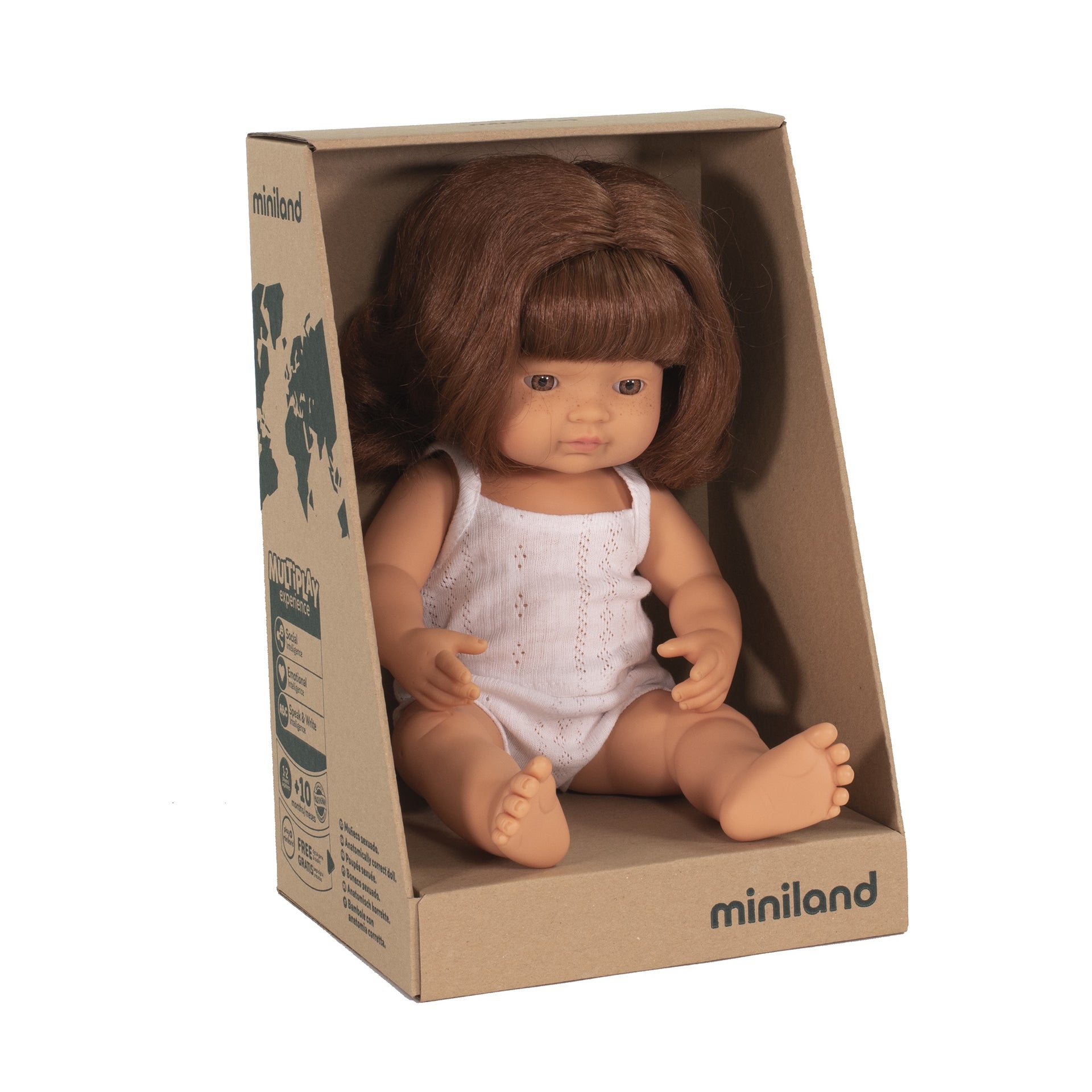 Miniland Anatomically Correct Baby Doll Caucasian Girl Red Head