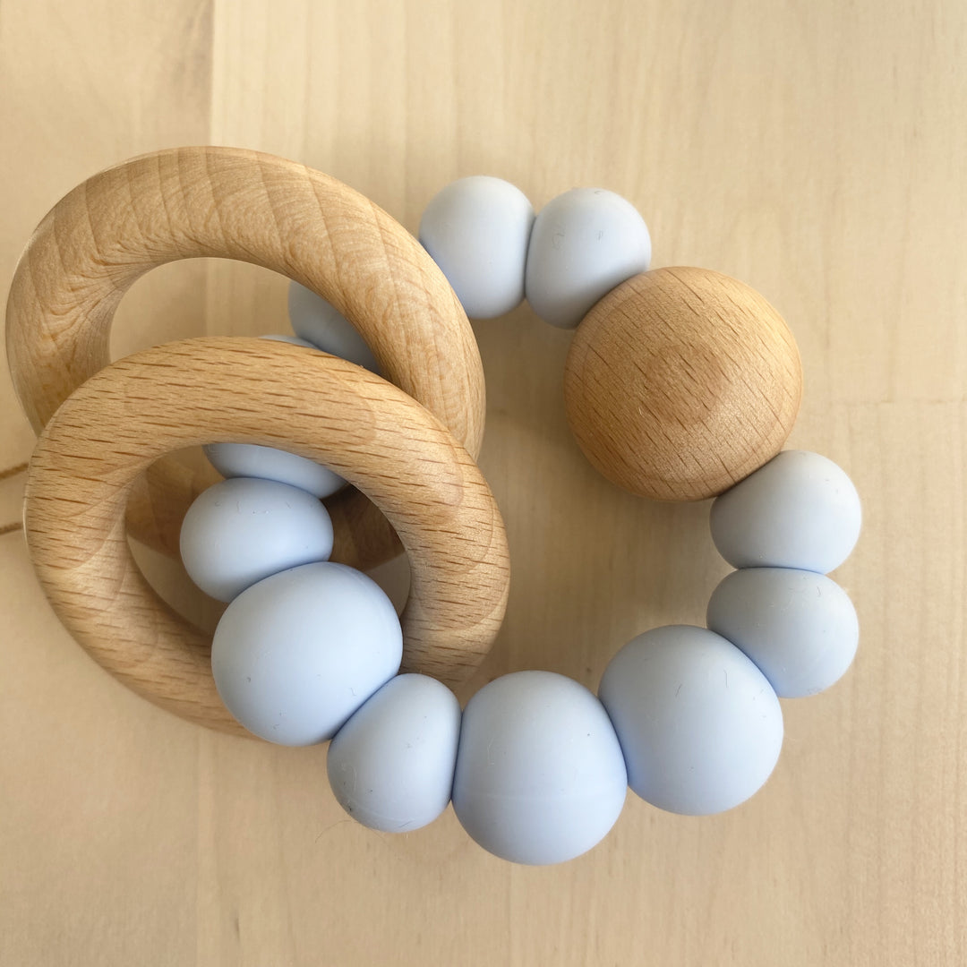 Luna Rattle/Teether - Powder Blue