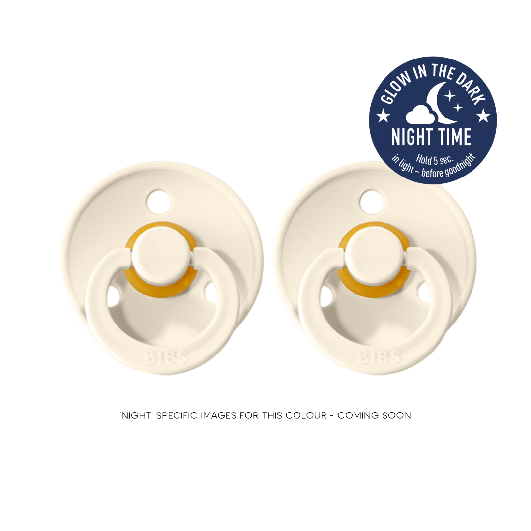 Colour GLOW Pacifier 2 Pack - Ivory