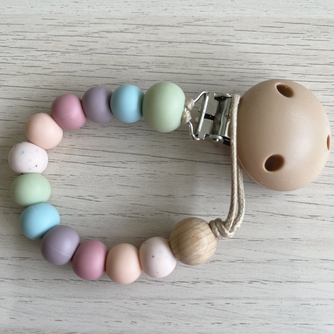 Zuri Pacifier Clip - Vintage Rainbow