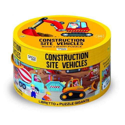 30 Piece Giant Puzzle & Book - Construction