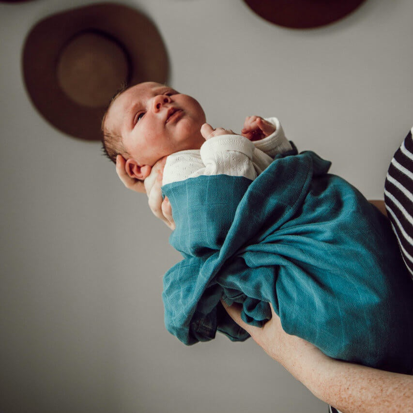 Snuggle Hunny Organic Cotton Muslin Wrap - Azure