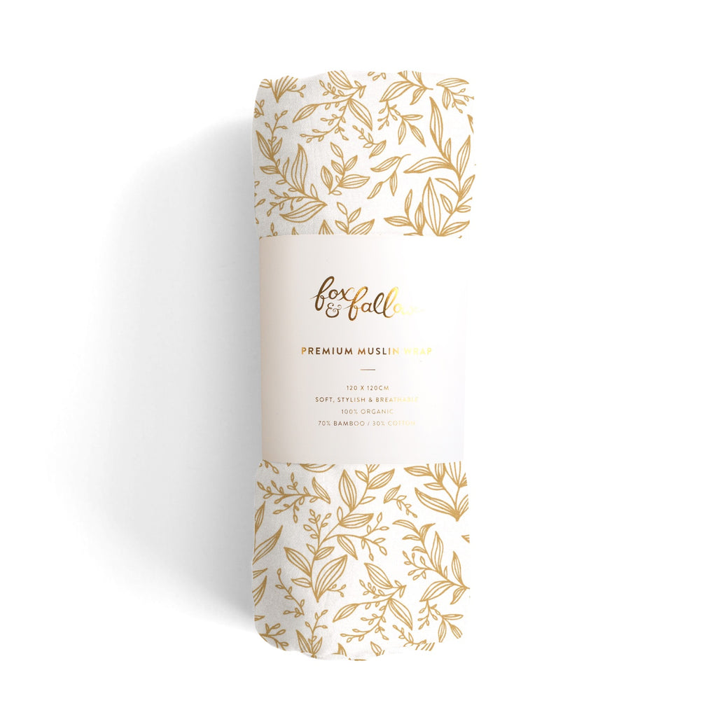 Fox & Fallow Organic Muslin Wrap - Golden Vines