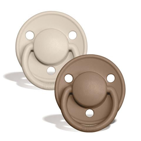 BIBS De Lux Silicone Pacifier 2 Pack - Vanilla/Dark Oak