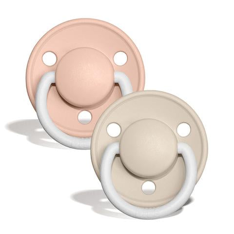 De Lux GLOW Silicone Pacifier 2 Pack - Blush Vanilla