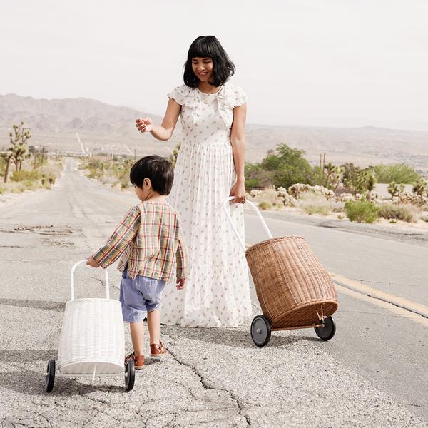 Rattan Luggy Basket Mama Size - Natural