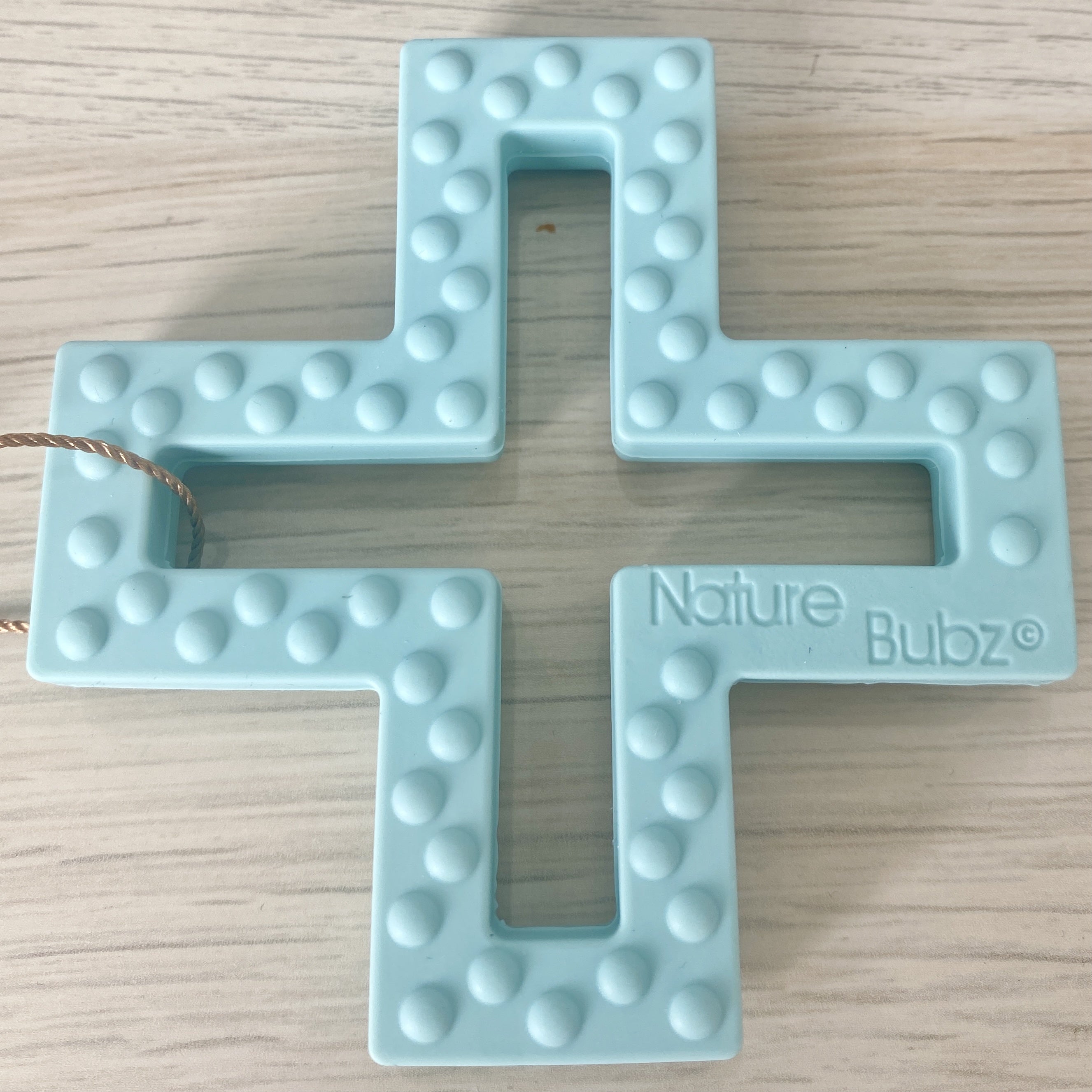 Swiss Cross Teether - Seafoam