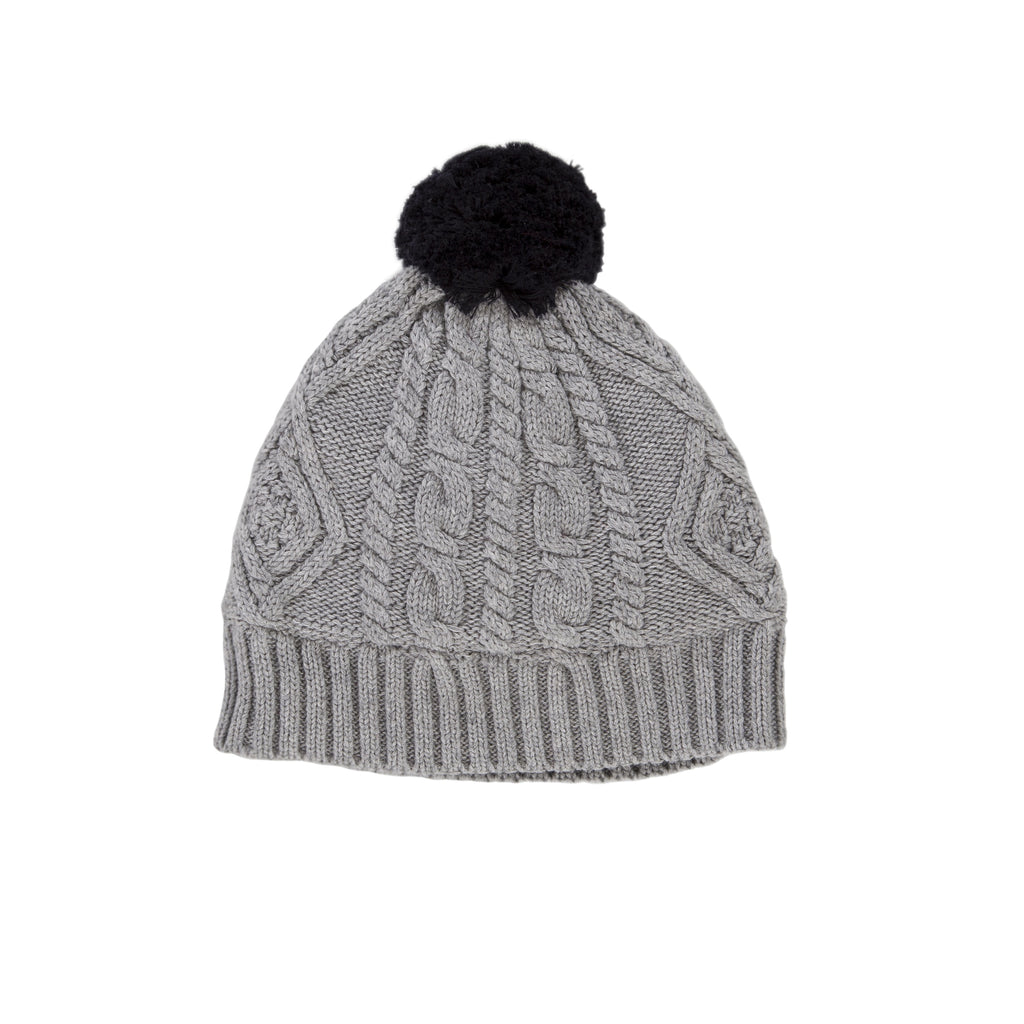 Cable Knit Beanie - Grey